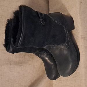 Dansko Stormy Leather Sherling Black Midcalf/Ankle Boot Sz 39